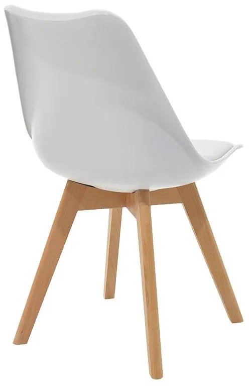 Καρέκλα Gaston PP-PU λευκό-φυσικό πόδι 43x51x75 εκ.