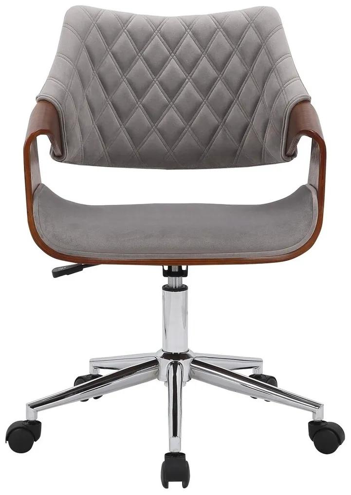 Καρέκλα γραφείου Houston 1036, Γκρι, Καρυδί, 80x58x64cm, 12 kg, Με μπράτσα, Με ρόδες, Μηχανισμός καρέκλας: Economic | Epipla1.gr