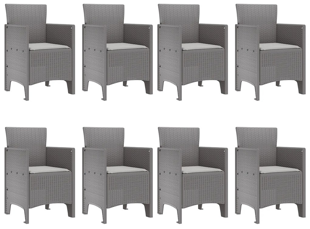 vidaXL Σετ Εξωτερικής Τραπεζαρίας 9 pcs Λευκό 250 x 100 x 73 εκ