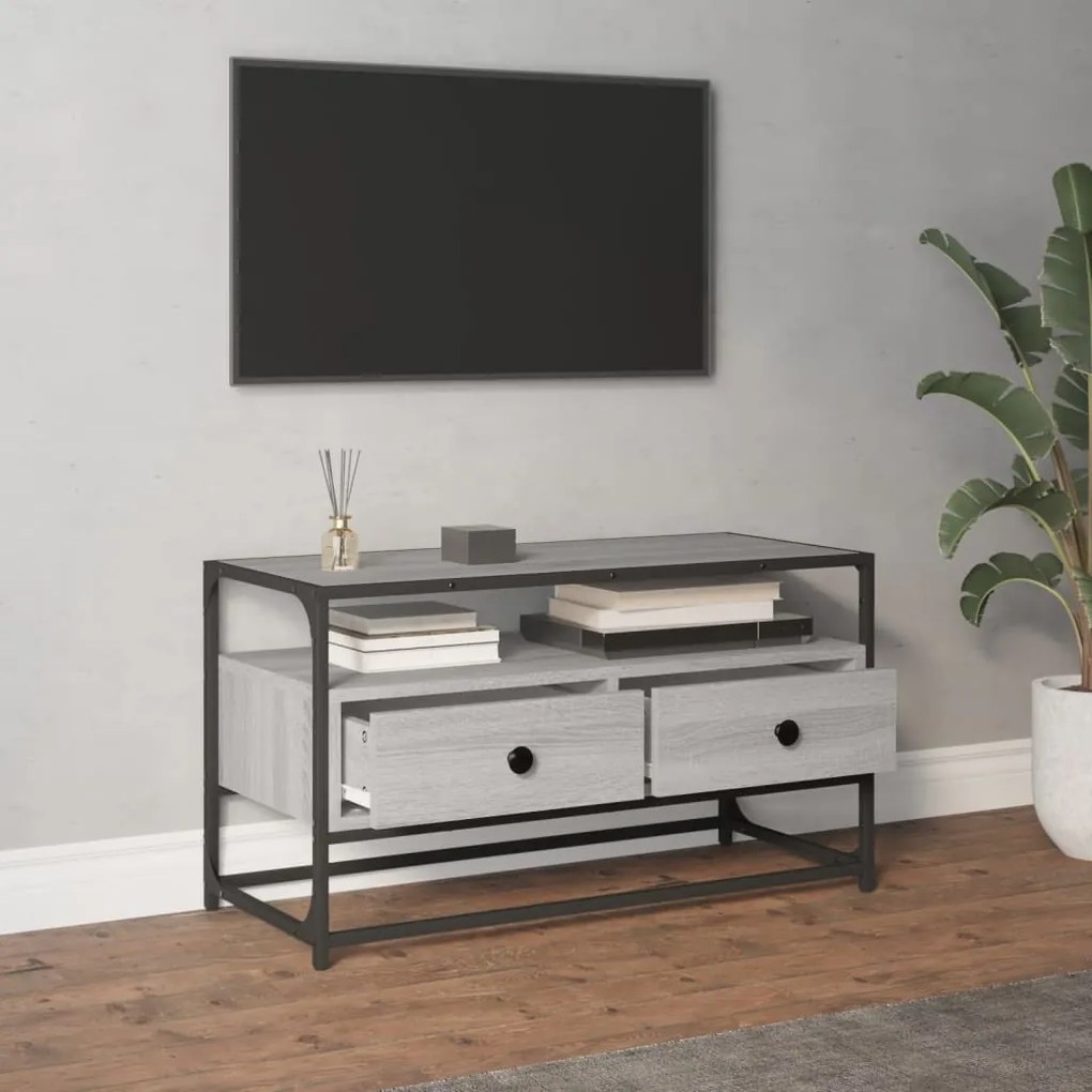 vidaXL Έπιπλο Τηλεόρασης Γκρι Sonoma 80x35x45 εκ. από Επεξεργ. Ξύλο