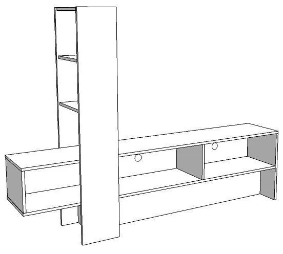 Έπιπλο Τηλεόρασης Orense Artisan Oak - Μαύρο 185x36x138 εκ.