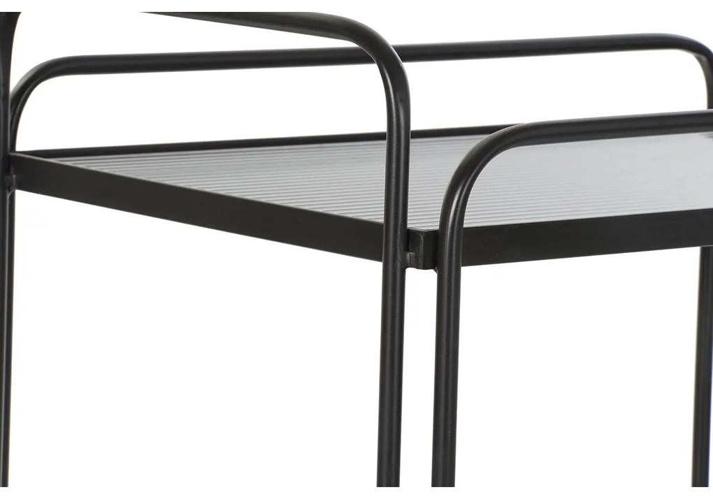 Serveringsvogn DKD Home Decor Μαύρο Μέταλλο Κρυστάλλινο 60,5 x 40,5 x 75,5 cm