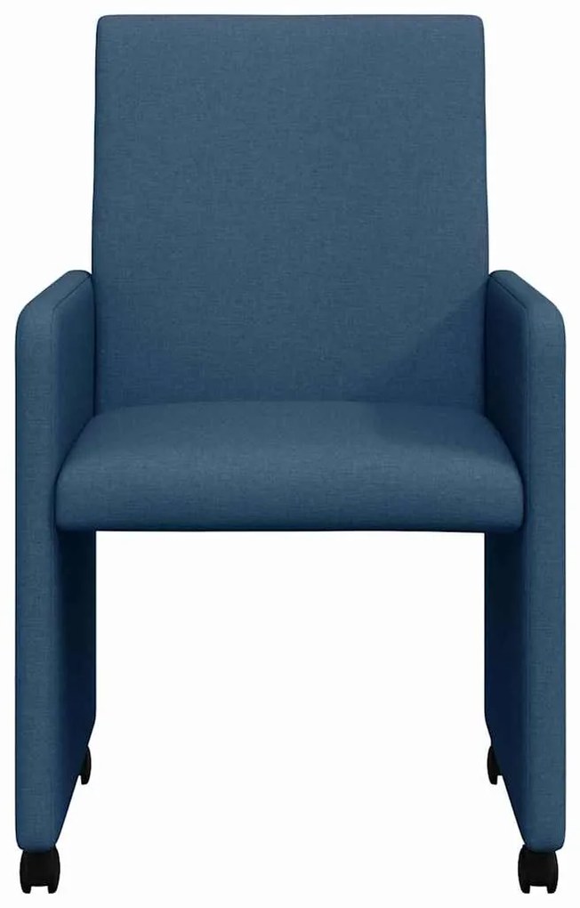 vidaXL Καρέκλες φαγητού με τροχούς 2 pcs Μπλε 57 x 66 x 94 εκ ύφασμα