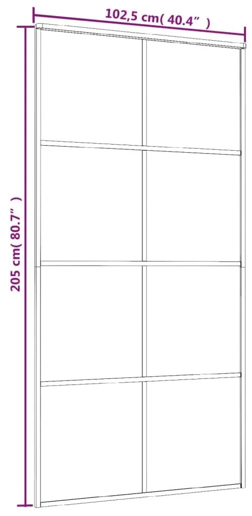 Συρόμενη Πόρτα Λευκή 102,5 x 205 εκ. από Γυαλί ESG / Αλουμίνιο - Λευκό
