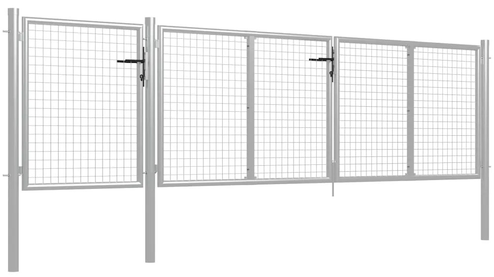 vidaXL Πόρτα Κήπου Ασημί 400x75 εκ. από Ατσάλι