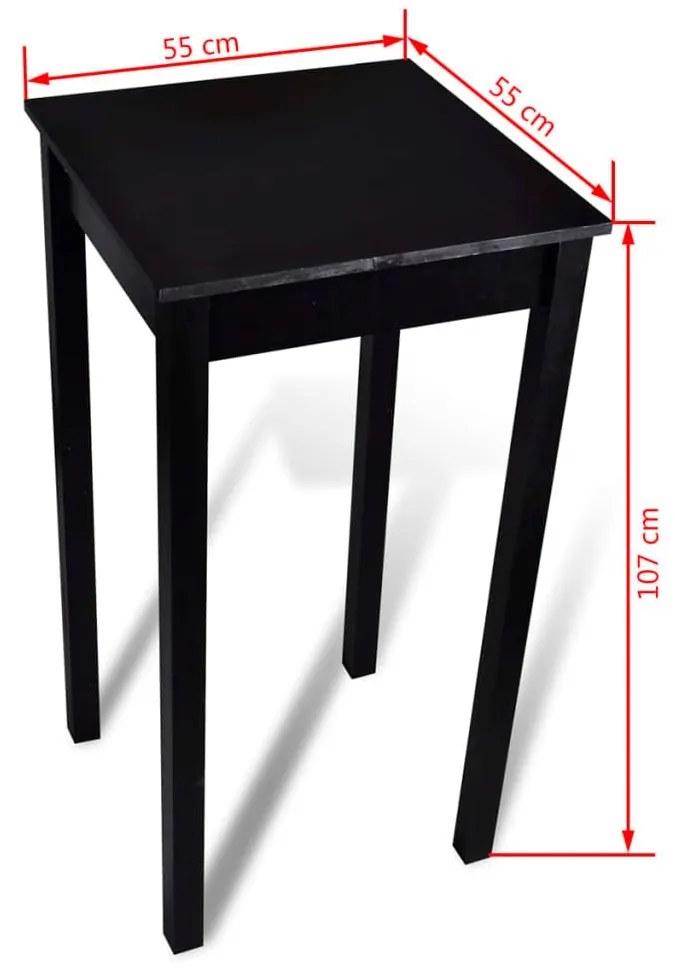 Τραπέζι Μπαρ Μαύρο 55 x 55 x 107 εκ. από MDF - Μαύρο