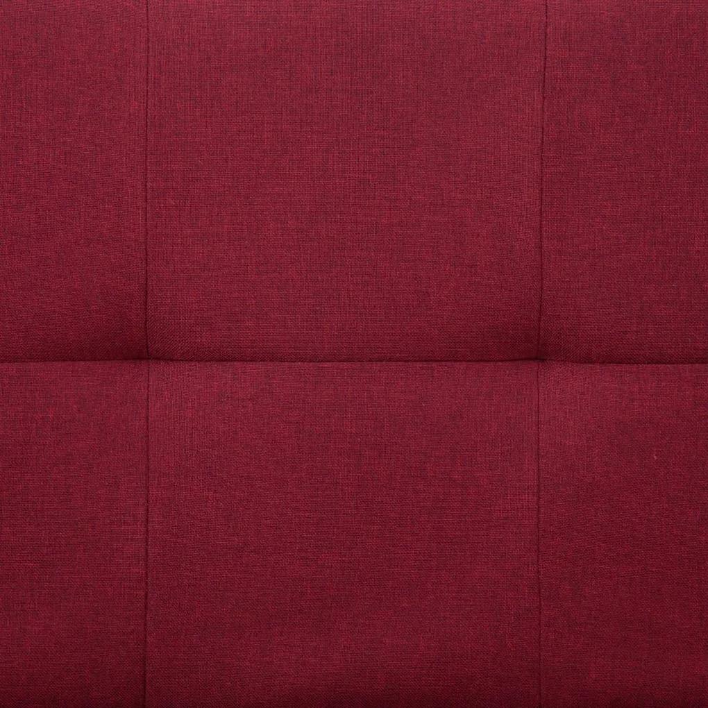 Καναπές - Κρεβάτι με Δύο Μαξιλάρια Μπορντό από Πολυεστέρα - Κόκκινο