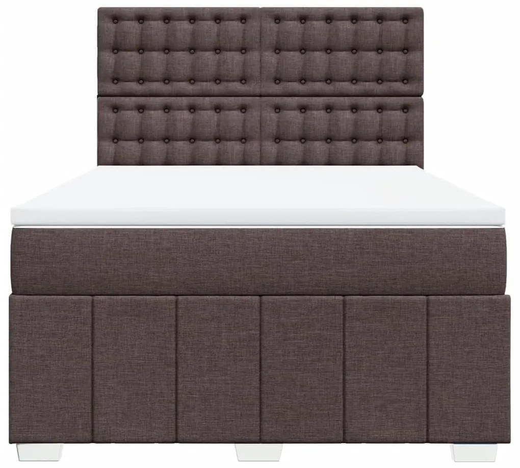 ΚΡΕΒΑΤΙ BOXSPRING ΜΕ ΣΤΡΩΜΑ ΣΚΟΥΡΟ ΚΑΦΕ 140X200 ΕΚ ΥΦΑΣΜΑΤΙΝΟ 3294008