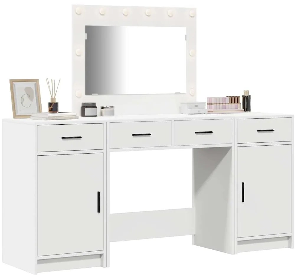 vidaXL Τραπέζι περιποίησης με συρτάρι 3 pcs Λευκό 40 x 41 x 75 εκ