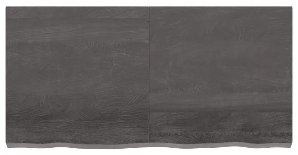 Ράφι Τοίχου Σκούρο Καφέ 120x60x(2-6) εκ. Επεξ. Μασίφ Ξύλο Δρυός - Καφέ