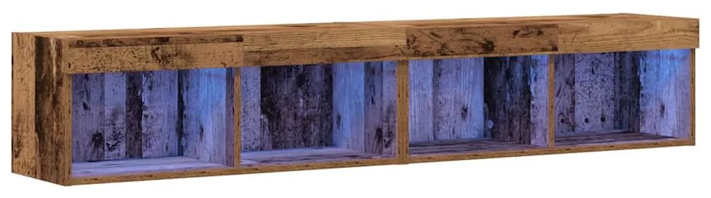 vidaXL Ντουλάπι TV Επιτοίχιο 2 pcs Παλαιό ξύλο 80 x 30 x 30 εκ