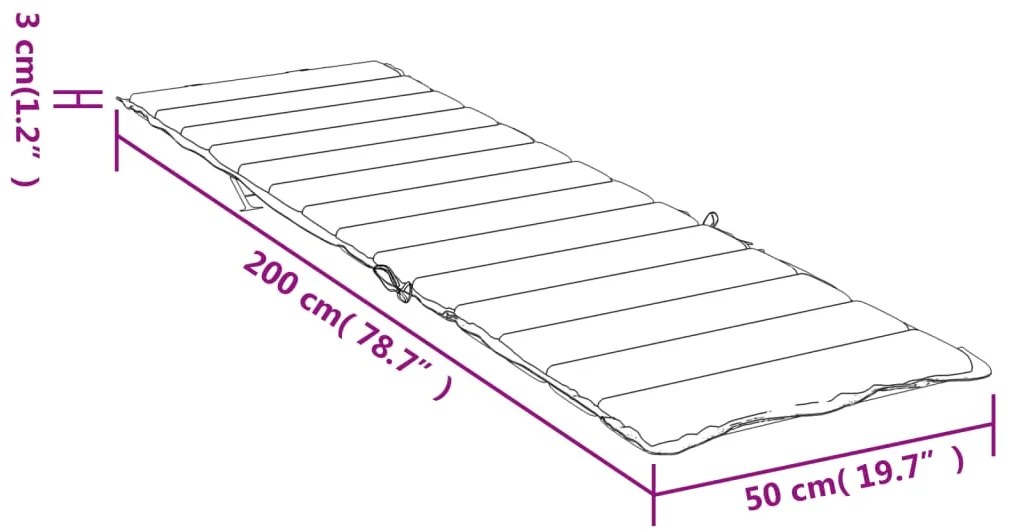 Μαξιλάρι Ξαπλώστρας Taupe 200 x 50 x 3εκ. από Ύφασμα Oxford 314196