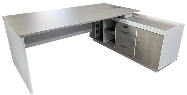 Intrahome Γραφείο εργασίας επαγγελματικό Armadi Intrahome γωνιακό σε sonoma-λευκή απόχρωση 200x90x75εκ | SKU: INTRAPA-478111114