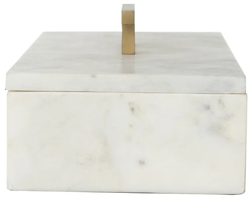 Artekko Marble Κοσμηματοθήκη Κουτί Διακοσμητικό Μάρμαρο Μέταλλο Λευκό Χρυσό (36.8x15.2x10.2)cm