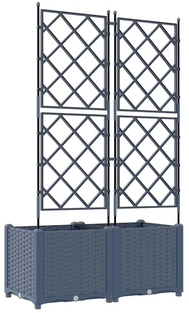 vidaXL Κηποτινάκι με Τρέλα 2 pcs Γκρι 80 x 40 x 143 εκ. PP