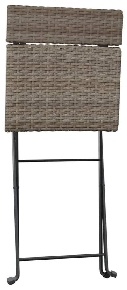 vidaXL Καρέκλες Bistro Πτυσσόμενες 2 τεμ Γκρι Συνθετικό Ρατάν &amp; Ατσάλι