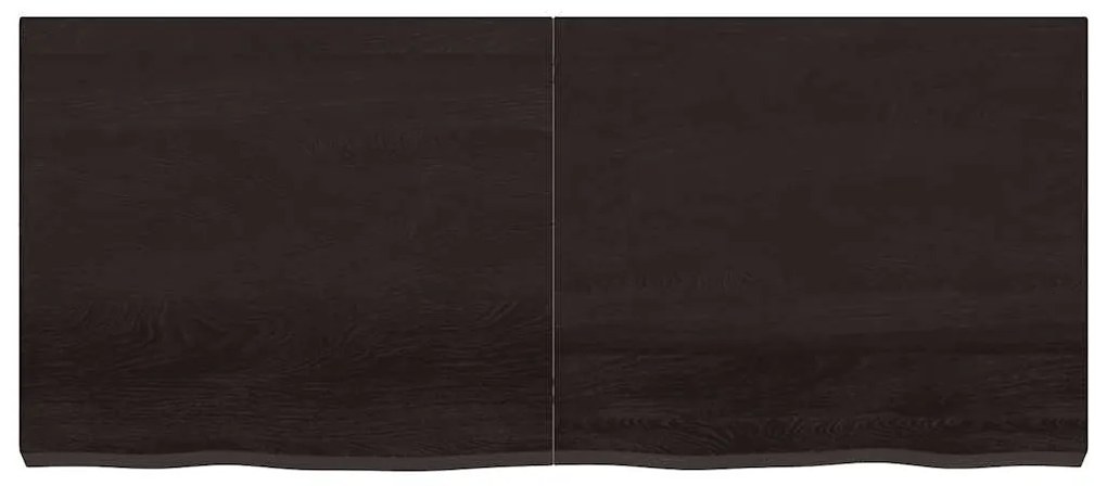vidaXL Επιφάνεια Τραπεζιού Σκούρο Καφέ 140x60x(2-6)εκ Επεξ. Μασίφ Δρυς