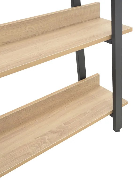 Βιβλιοθήκη Almond pakoworld σε oak-μαύρη απόχρωση 120x29x185εκ (1 τεμάχια)