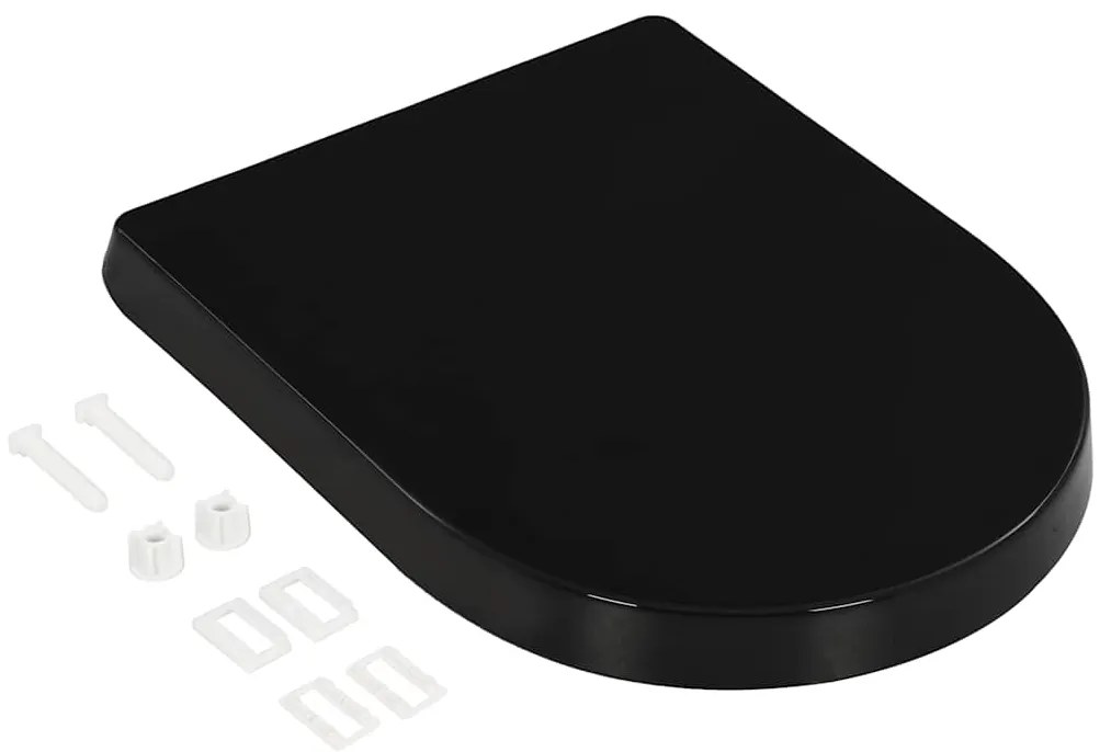vidaXL Κάλυμμα Λεκάνης με Soft Close & Quick Release Μαύρο