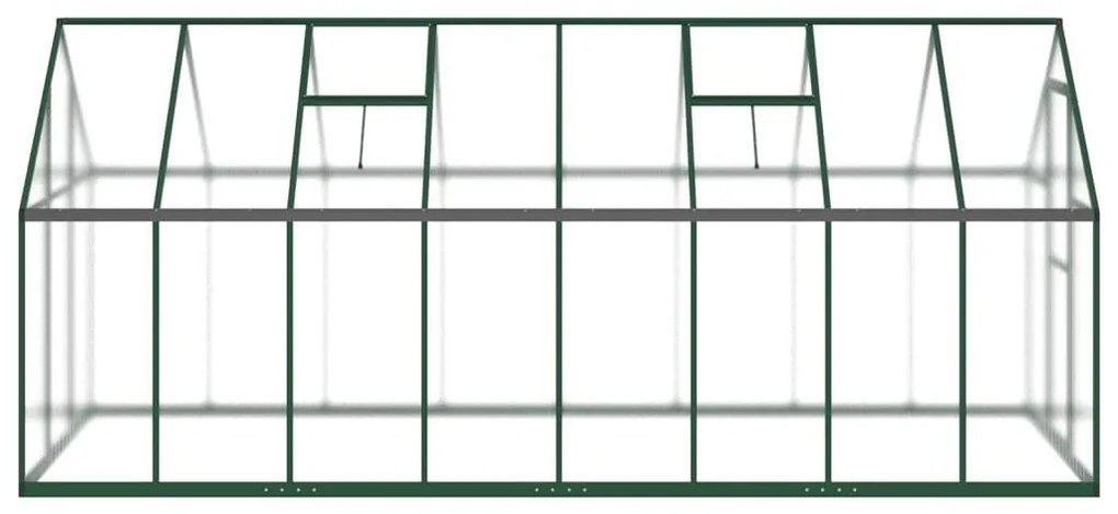Θερμοκήπιο με Πλαίσιο Βάσης Πράσινο 445x169x195 εκ. Αλουμινίου - Πράσινο