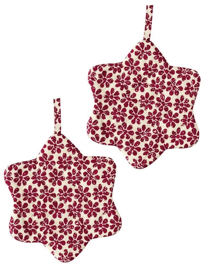 Πιάστρες Κουζίνας Fusion 253 (Σετ 2τμχ) 20cm Bordo Kentia 20x20cm 100% Cotton
