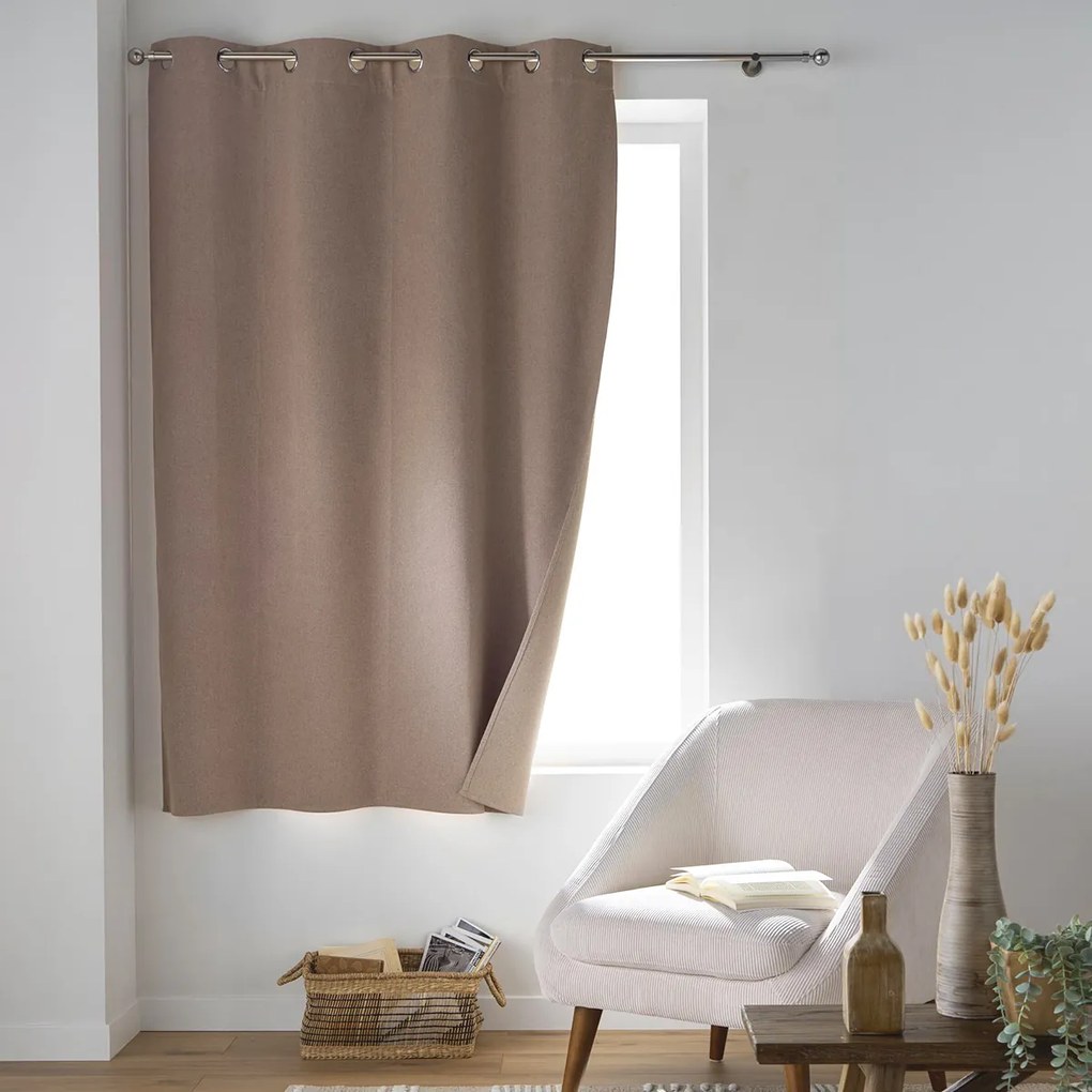 Θερμομονωτική Κουρτίνα Παραθύρου Συσκότισης (135x180) Με Τρουκς L-C Occultiss Hazelnut 1612541