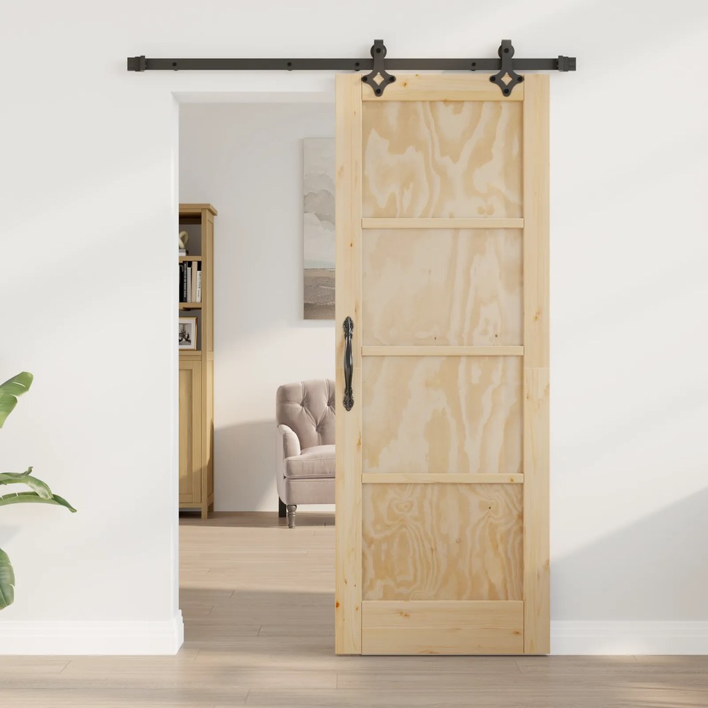 vidaXL Συρόμενη Πόρτα με Σετ Εξαρτημάτων 'ORKDAL'Solid Wood Pine