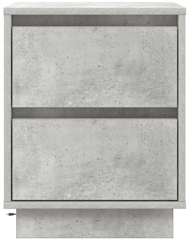 vidaXL Κομοδίνο με LED Φώτα Συγκεκριμένου Γκρι 39x34.5x50 cm