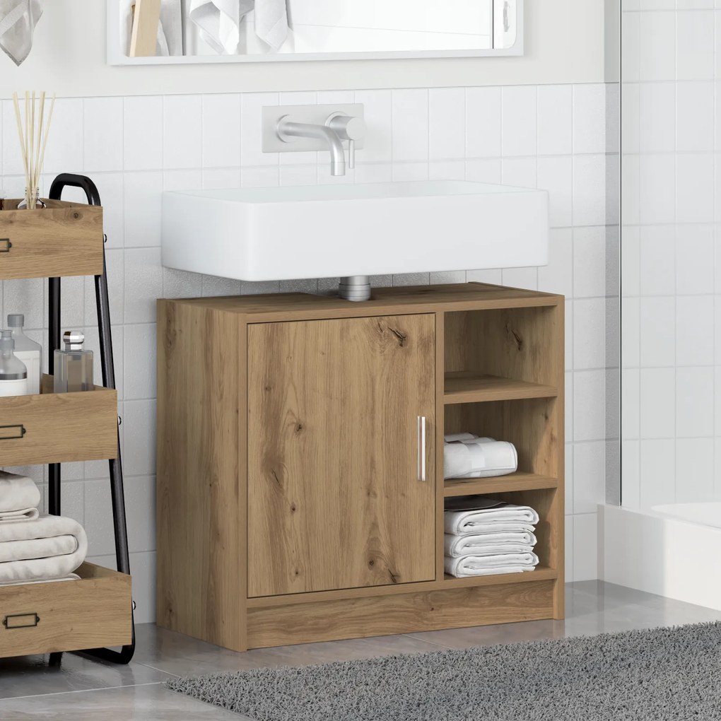 vidaXL Ντουλάπι νιπτήρα Artisan Oak 63x29x55 cm Επεξεργασμένο ξύλο
