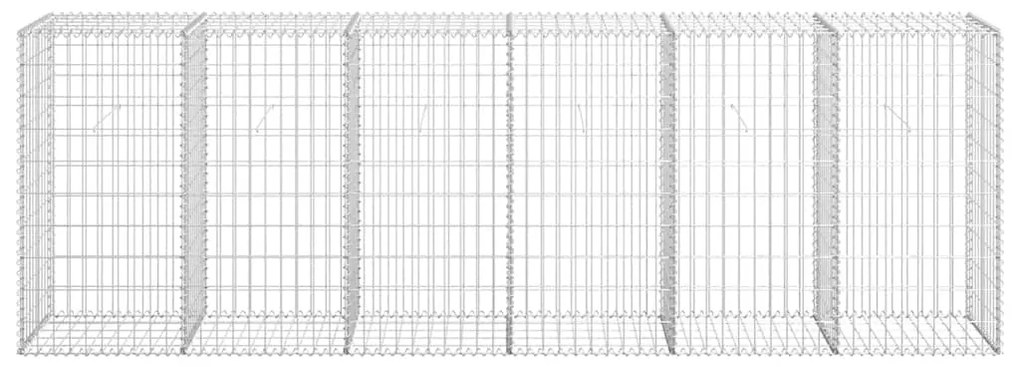 vidaXL Συρματοκιβώτιο Τοίχος 300x50x100 εκ. Γαλβαν.Χάλυβας + Καλύμματα