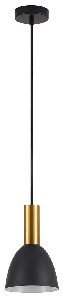 SE21-GM-4-MS2 ADEPT TUBE Gold Matt Pendant Black Metal Shade+