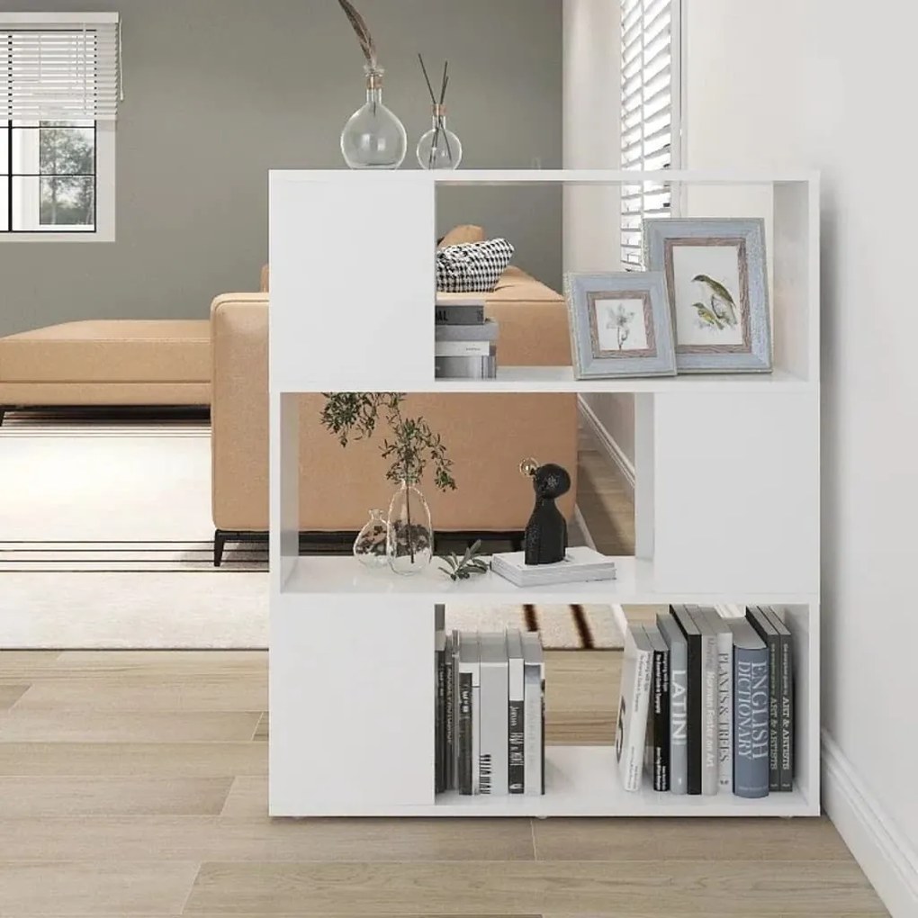 vidaXL Βιβλιοθήκη/Διαχωριστικό Χώρου Λευκό 80x24x94 εκ. Μοριοσανίδα