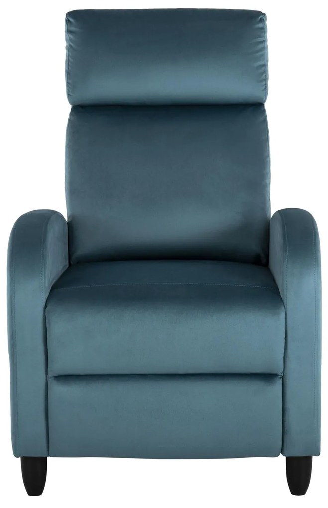 Πολυθρόνα HIBER RELAX C9782.06 Πετρόλ Βελούδο 67,5x90x104Υ εκ. 67.5x90x104 εκ.