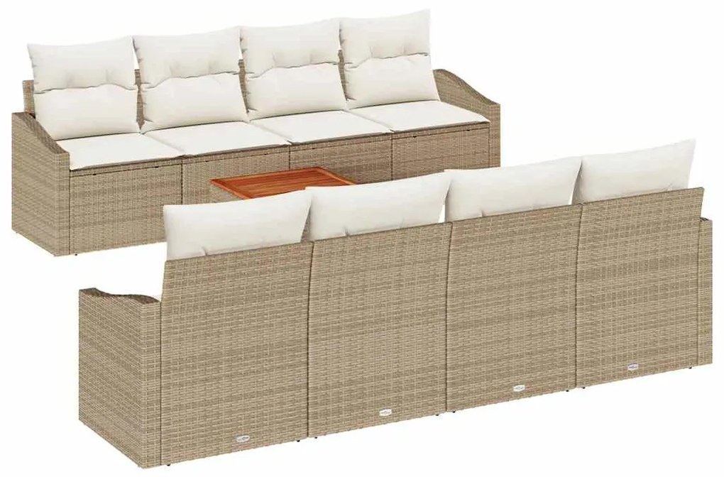 vidaXL Σετ Καναπέ Κήπου 7 pcs Μπεζ και λευκό