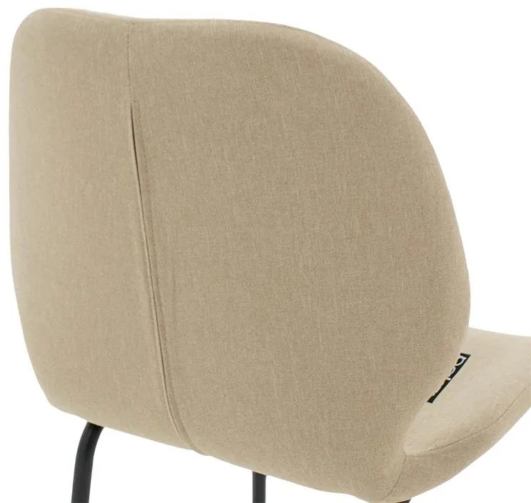 Σκαμπό bar Impel μεταλλικό μαύρο-ύφασμα μπεζ 2αδα 48x61x103 εκ.