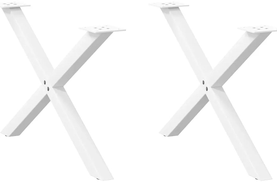 vidaXL Πόδια Τραπεζιού Σαλονιού σε Σχήμα Χ, 2 τεμ. Λευκά 70x(42-43) εκ. Ατσάλι