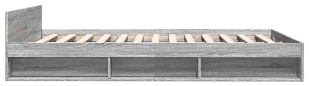 vidaXL Πλαίσιο Κρεβατιού με Συρτάρια Γκρι Sonoma 150x200εκ. Επεξ. Ξύλο