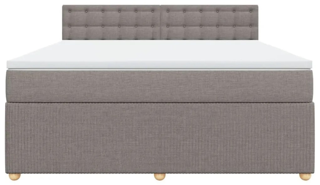 Κρεβάτι Boxspring με Στρώμα Taupe 180x200 εκ. Υφασμάτινο - Μπεζ-Γκρι