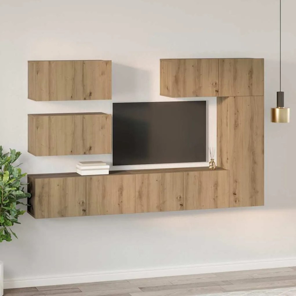 vidaXL Σετ επίπλου τηλεόρασης 6 pcs Artisan Oak Επεξεργασμένο ξύλο