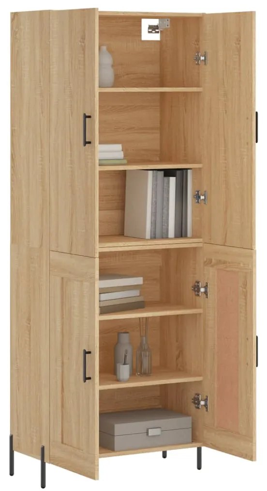 vidaXL Ντουλάπι Sonoma δρυς 69,5 x 34 x 180 εκ. από Επεξεργασμένο Ξύλο