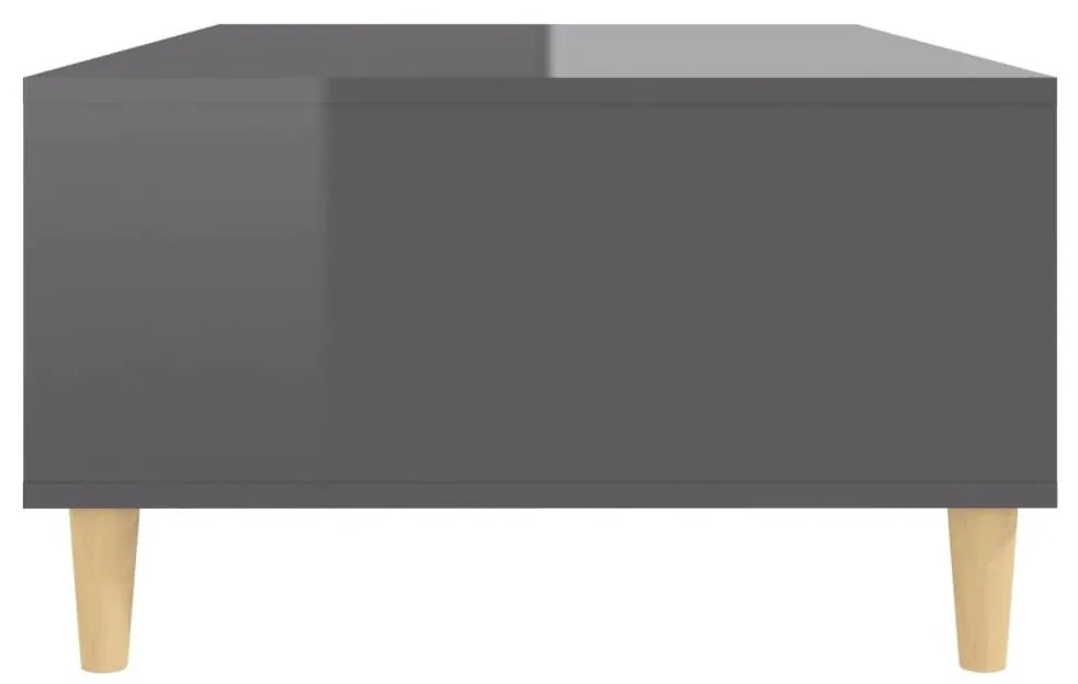 Τραπεζάκι Σαλονιού Γυαλιστερό Γκρι 103,5x60x35 εκ. Μοριοσανίδα - Γκρι