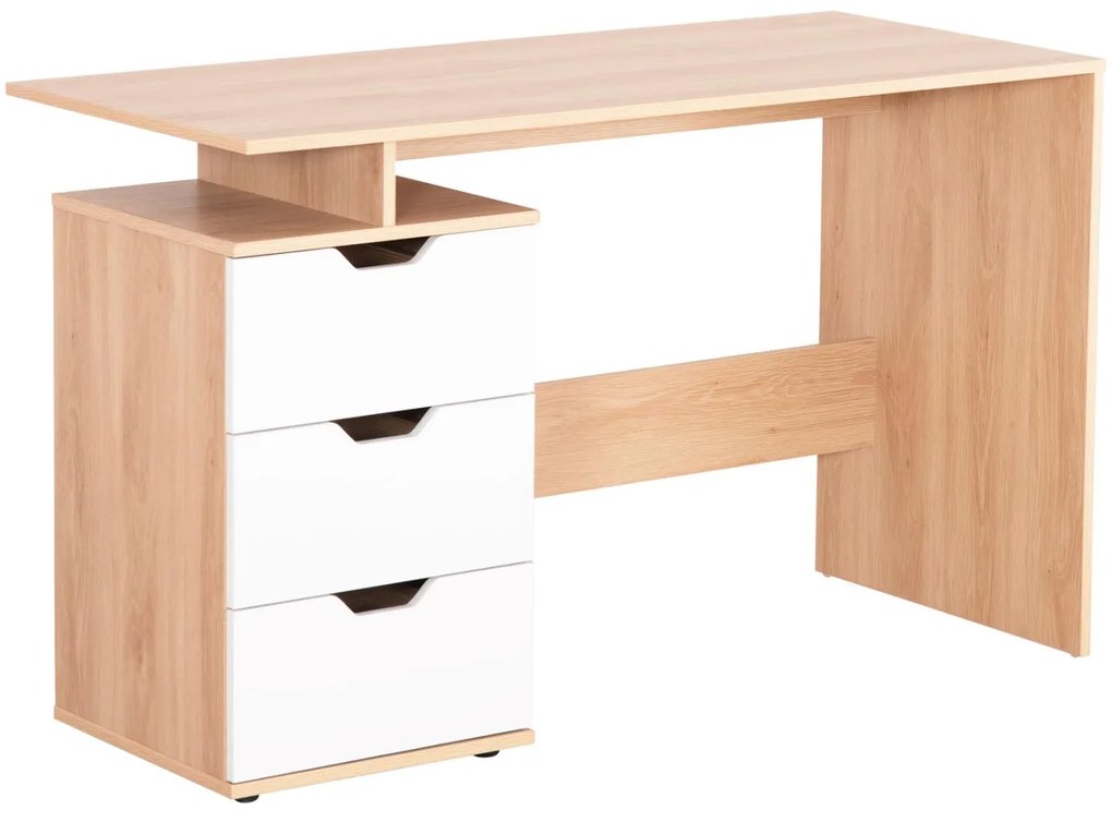 Γραφείο με Συρτάρια COLT Μελαμίνη Sonama - Λευκό 120x53x75Υ εκ. 120x53x75 εκ.