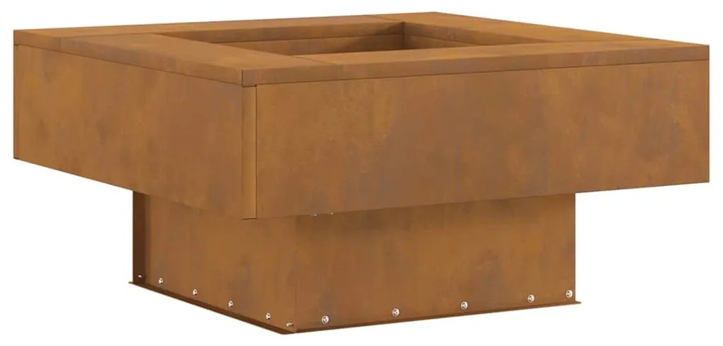 vidaXL Τετράγωνο Τζάκι 60x60x30 εκ από Ανοξείδωτο Χάλυβα