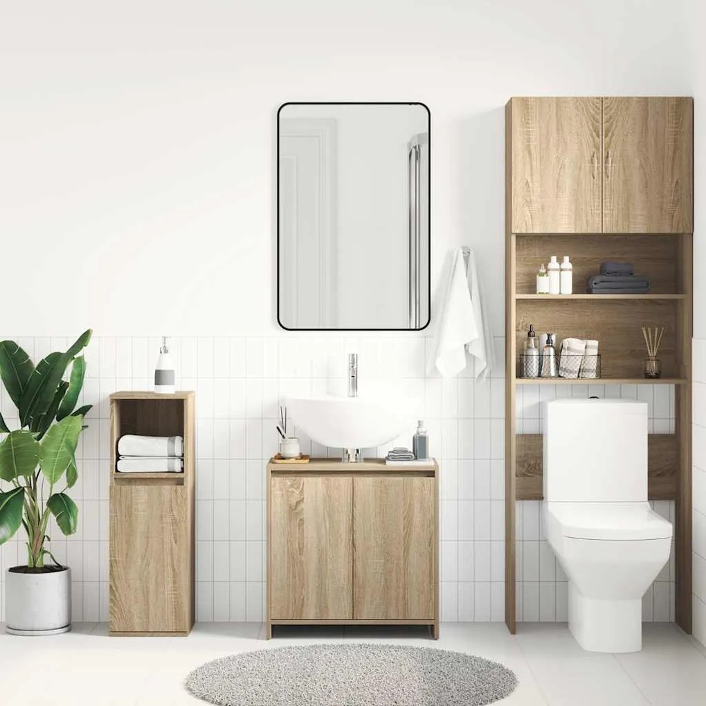 vidaXL Ντουλάπι Νιπτήρα Sonoma Δρυς 60 x 33 x 61 εκ. από Επεξ. Ξύλο
