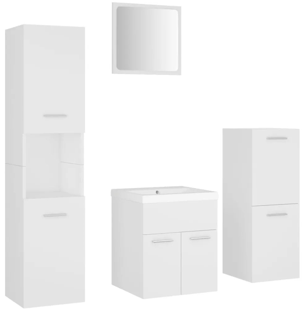 vidaXL Σετ Επίπλων Μπάνιου Λευκό από Μοριοσανίδα