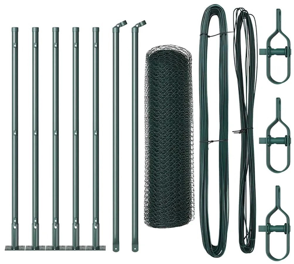 vidaXL Στύλος Περιφράξεων Πράσινο 10 x 0,5 μ (25 mm πλέγμα)