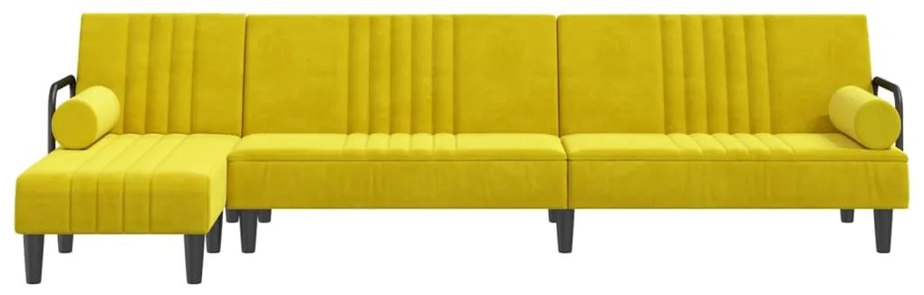 Καναπές Κρεβάτι Γωνιακός Κίτρινος 260 x 140 x 70 εκ. Βελούδινος 3157246
