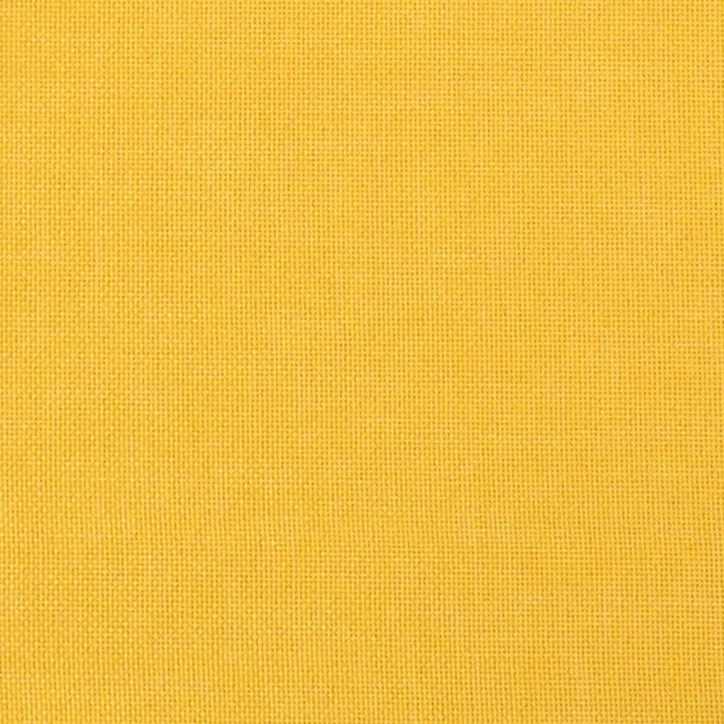 Υποπόδιο Μουσταρδί 60x60x36 εκ. Υφασμάτινο - Κίτρινο