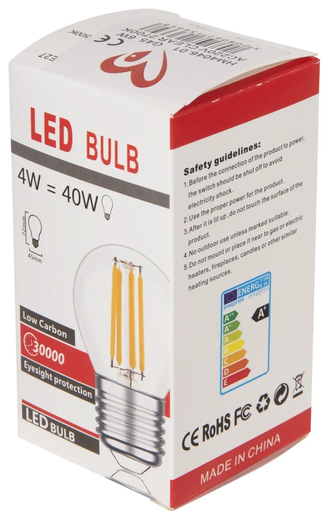 ΛΑΜΠΤΗΡΑΣ HM4046.01 LED FILAMENT 6W E27 3000K ΔΙΑΦΑΝΟ DIMMABLE (1 Τεμμάχια)