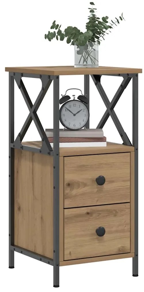 vidaXL Κομοδίνο Artisan Oak 34x35,5x70 cm Κατασκευασμένο ξύλο